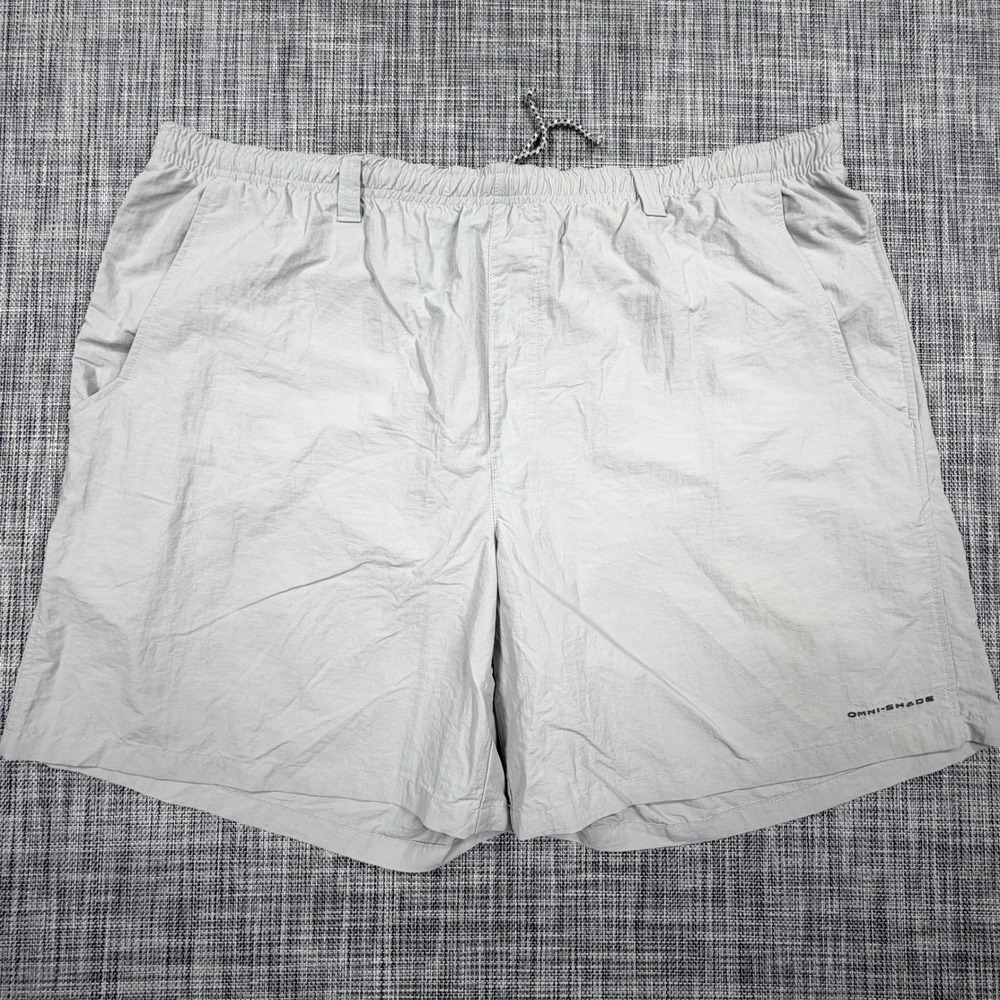 Columbia PFG Backcast III Mens Big 2X Water Shorts Light Gray Nylon Mesh Lined